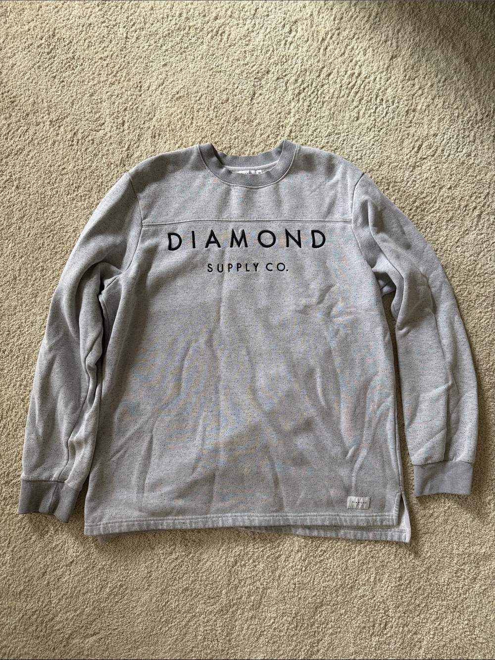 Diamond Supply Co. Light Gray Logo Crewneck Sweatshirt